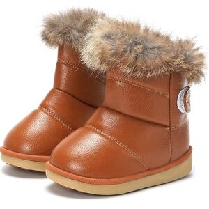 KVbabby Brown Winter Boots with Faux Fur (5.5/6)